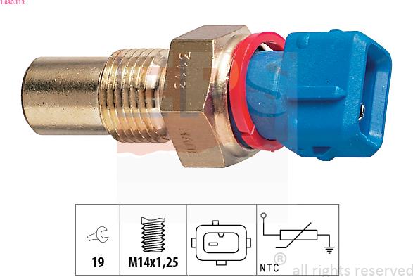 EPS 1.830.113 - Devējs, Eļļas temperatūra www.autospares.lv