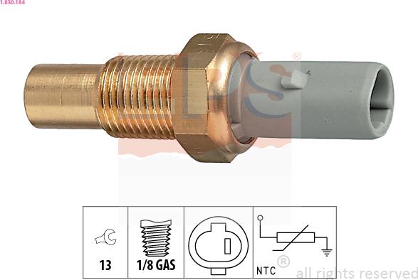 EPS 1.830.184 - Devējs, Dzesēšanas šķidruma temperatūra www.autospares.lv