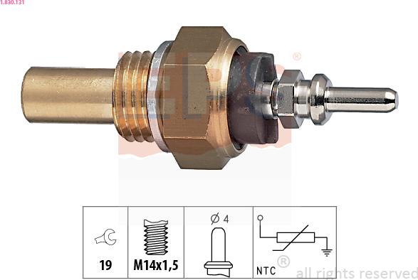 EPS 1.830.131 - Датчик, температура охлаждающей жидкости www.autospares.lv