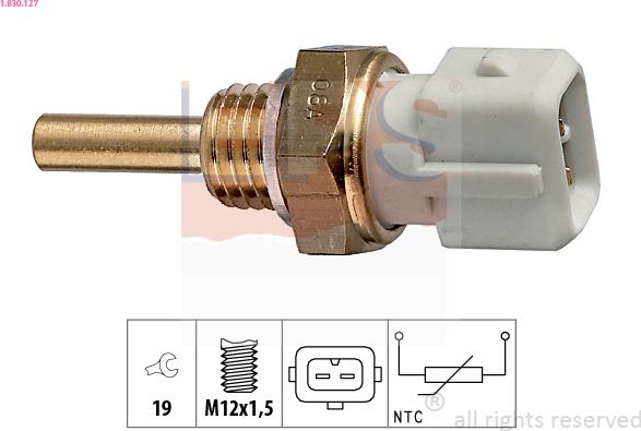 EPS 1.830.127 - Датчик, температура охлаждающей жидкости www.autospares.lv