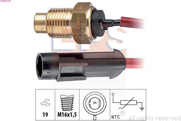 EPS 1.830.175 - Sensor, coolant temperature www.autospares.lv