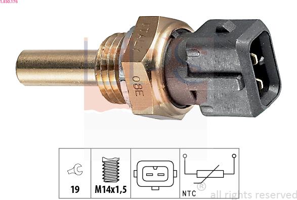 EPS 1.830.176 - Датчик, температура охлаждающей жидкости www.autospares.lv