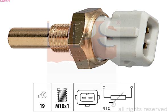 EPS 1.830.171 - Датчик, температура охлаждающей жидкости www.autospares.lv