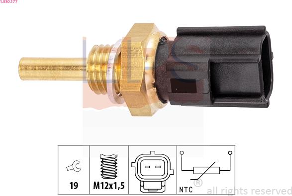 EPS 1.830.177 - Датчик, температура масла www.autospares.lv