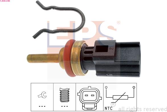 EPS 1.830.346 - Devējs, Dzesēšanas šķidruma temperatūra www.autospares.lv