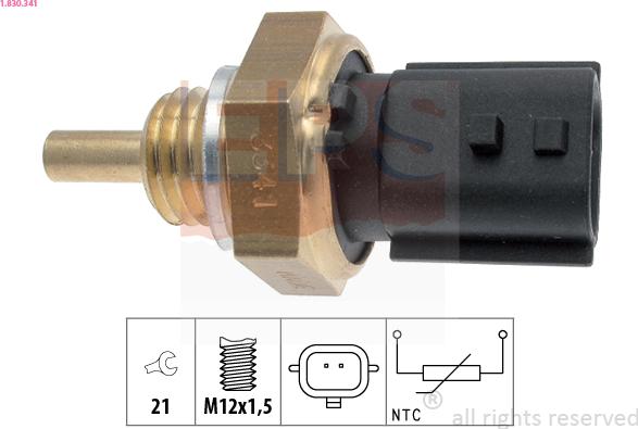 EPS 1.830.341 - Devējs, Dzesēšanas šķidruma temperatūra www.autospares.lv