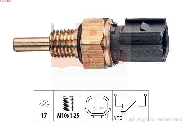 EPS 1.830.347 - Devējs, Dzesēšanas šķidruma temperatūra www.autospares.lv