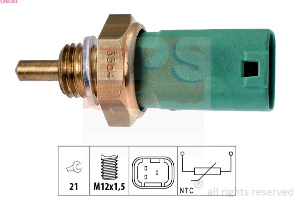 EPS 1.830.354 - Devējs, Dzesēšanas šķidruma temperatūra www.autospares.lv