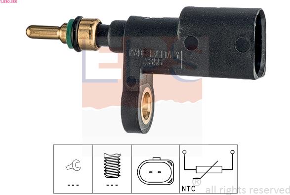 EPS 1.830.355 - Devējs, Dzesēšanas šķidruma temperatūra www.autospares.lv