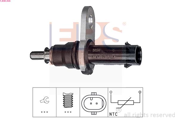 EPS 1.830.356 - Датчик, температура масла www.autospares.lv