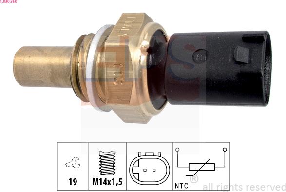 EPS 1.830.350 - Sensor, oil temperature www.autospares.lv