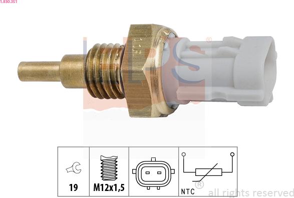 EPS 1.830.351 - Sensor, oil temperature www.autospares.lv