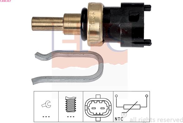 EPS 1.830.357 - Devējs, Dzesēšanas šķidruma temperatūra www.autospares.lv