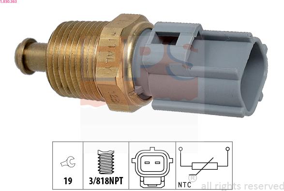 EPS 1.830.363 - Devējs, Eļļas temperatūra www.autospares.lv