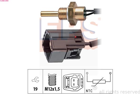 EPS 1.830.304 - Devējs, Dzesēšanas šķidruma temperatūra www.autospares.lv