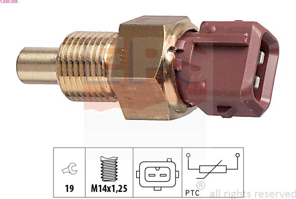 EPS 1.830.308 - Devējs, Dzesēšanas šķidruma temperatūra www.autospares.lv