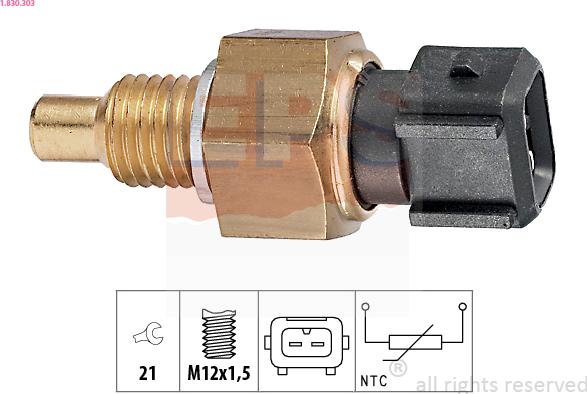 EPS 1.830.303 - Devējs, Dzesēšanas šķidruma temperatūra www.autospares.lv