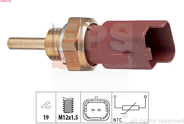 EPS 1.830.326 - Devējs, Dzesēšanas šķidruma temperatūra www.autospares.lv