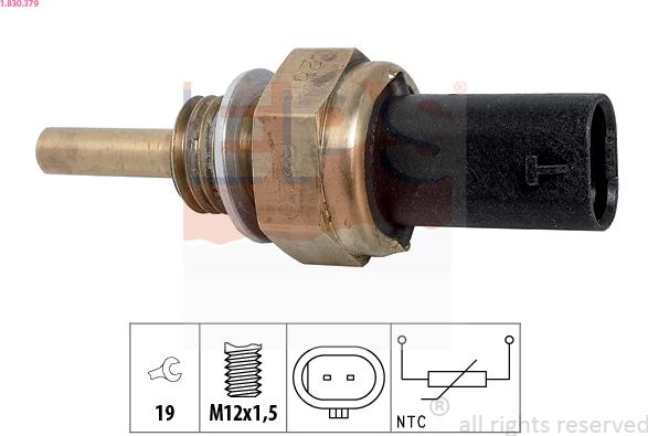 EPS 1.830.379 - Sensor, coolant temperature www.autospares.lv