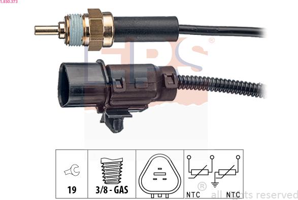 EPS 1.830.373 - Devējs, Dzesēšanas šķidruma temperatūra www.autospares.lv