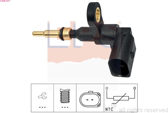 EPS 1.830.377 - Devējs, Dzesēšanas šķidruma temperatūra www.autospares.lv