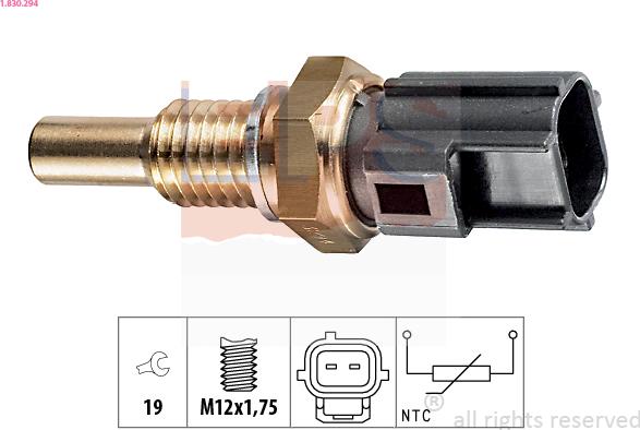 EPS 1.830.294 - Devējs, Dzesēšanas šķidruma temperatūra www.autospares.lv