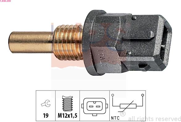 EPS 1.830.200 - Devējs, Dzesēšanas šķidruma temperatūra www.autospares.lv