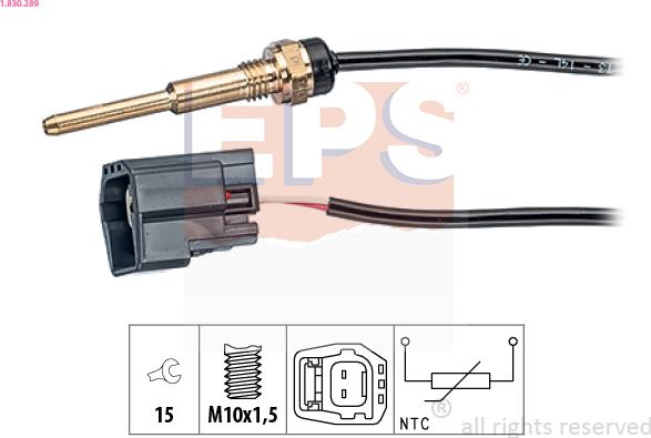 EPS 1.830.289 - Devējs, Dzesēšanas šķidruma temperatūra www.autospares.lv