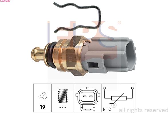 EPS 1.830.285 - Sensor, coolant temperature www.autospares.lv