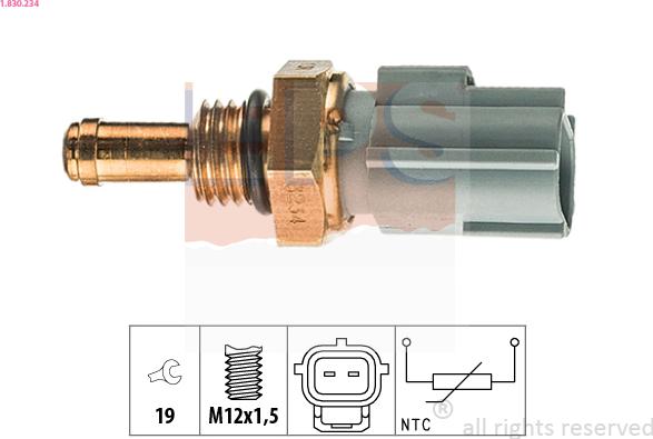 EPS 1.830.234 - Датчик, температура масла www.autospares.lv