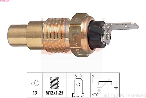 EPS 1.830.223 - Sensor, coolant temperature www.autospares.lv