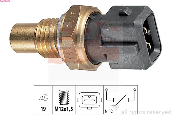 EPS 1.830.270 - Devējs, Dzesēšanas šķidruma temperatūra www.autospares.lv