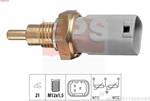 EPS 1.830.277 - Devējs, Dzesēšanas šķidruma temperatūra www.autospares.lv