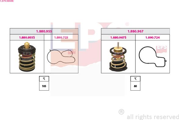 EPS 1.879.986KK - Termostats, Dzesēšanas šķidrums www.autospares.lv