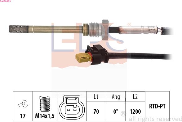 EPS 1.220.055 - Devējs, Izplūdes gāzu temperatūra www.autospares.lv