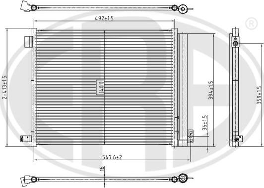 ERA 667341 - Kondensators, Gaisa kond. sistēma www.autospares.lv