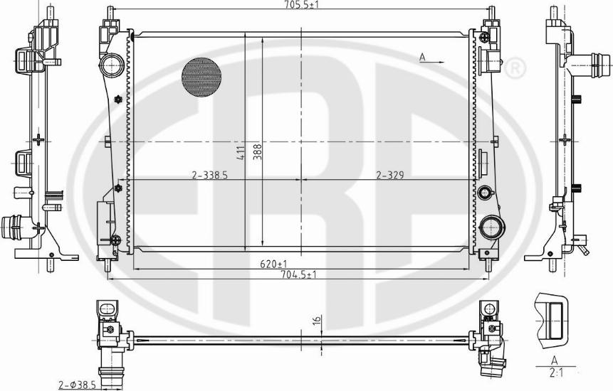 ERA 673342 - Radiators, Motora dzesēšanas sistēma autospares.lv