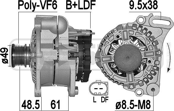 ERA 209502A - Генератор www.autospares.lv