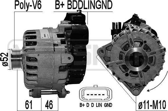 ERA 209616 - Ģenerators www.autospares.lv