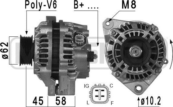 ERA 209008A - Генератор www.autospares.lv