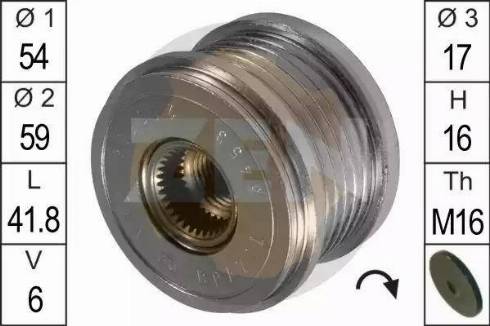 ERA 219054 - Шкив генератора, муфта www.autospares.lv