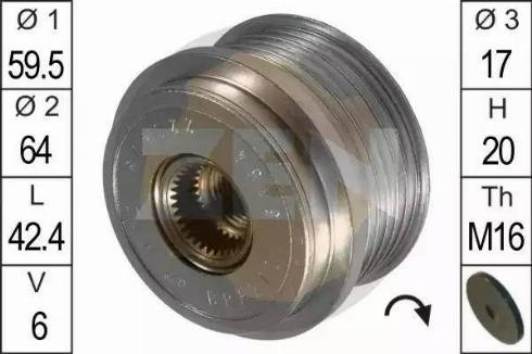 ERA 219055 - Pulley, alternator, freewheel clutch www.autospares.lv