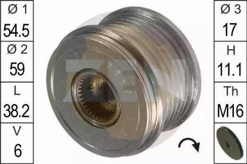 ERA 219052 - Шкив генератора, муфта www.autospares.lv