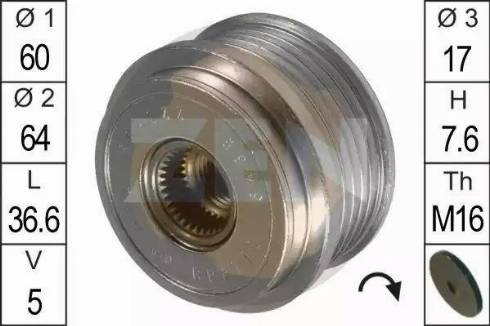 ERA 219066 - Шкив генератора, муфта www.autospares.lv