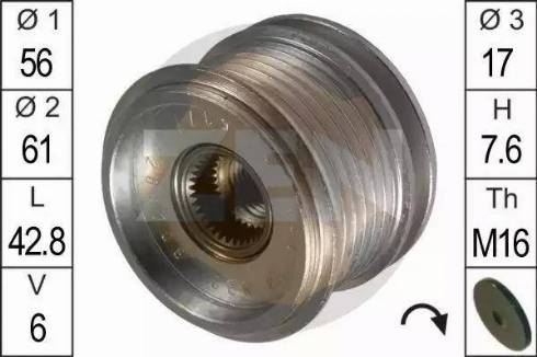 ERA 219009 - Pulley, alternator, freewheel clutch www.autospares.lv