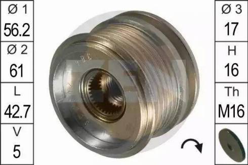 ERA 219016 - Pulley, alternator, freewheel clutch www.autospares.lv