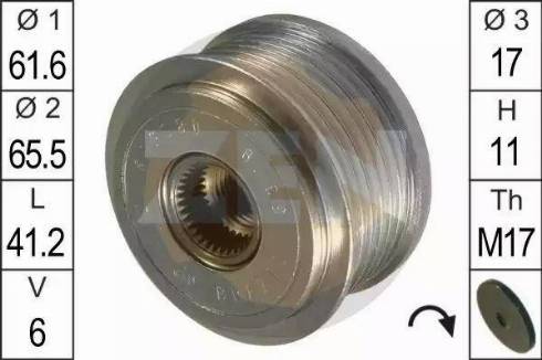 ERA 219011 - Pulley, alternator, freewheel clutch www.autospares.lv