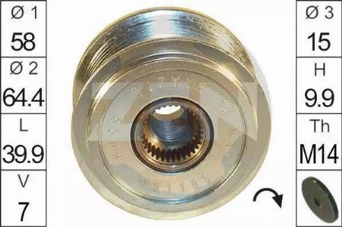 ERA 219087 - Шкив генератора, муфта www.autospares.lv