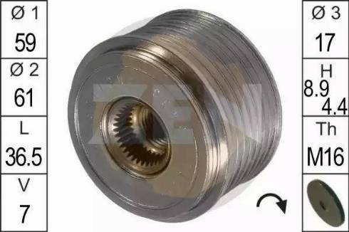 ERA 219027 - Pulley, alternator, freewheel clutch www.autospares.lv