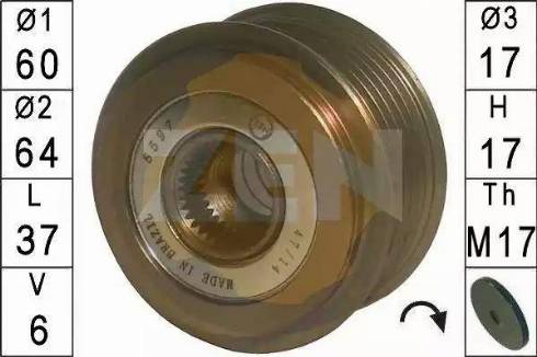 ERA 219 147 - Pulley, alternator, freewheel clutch www.autospares.lv